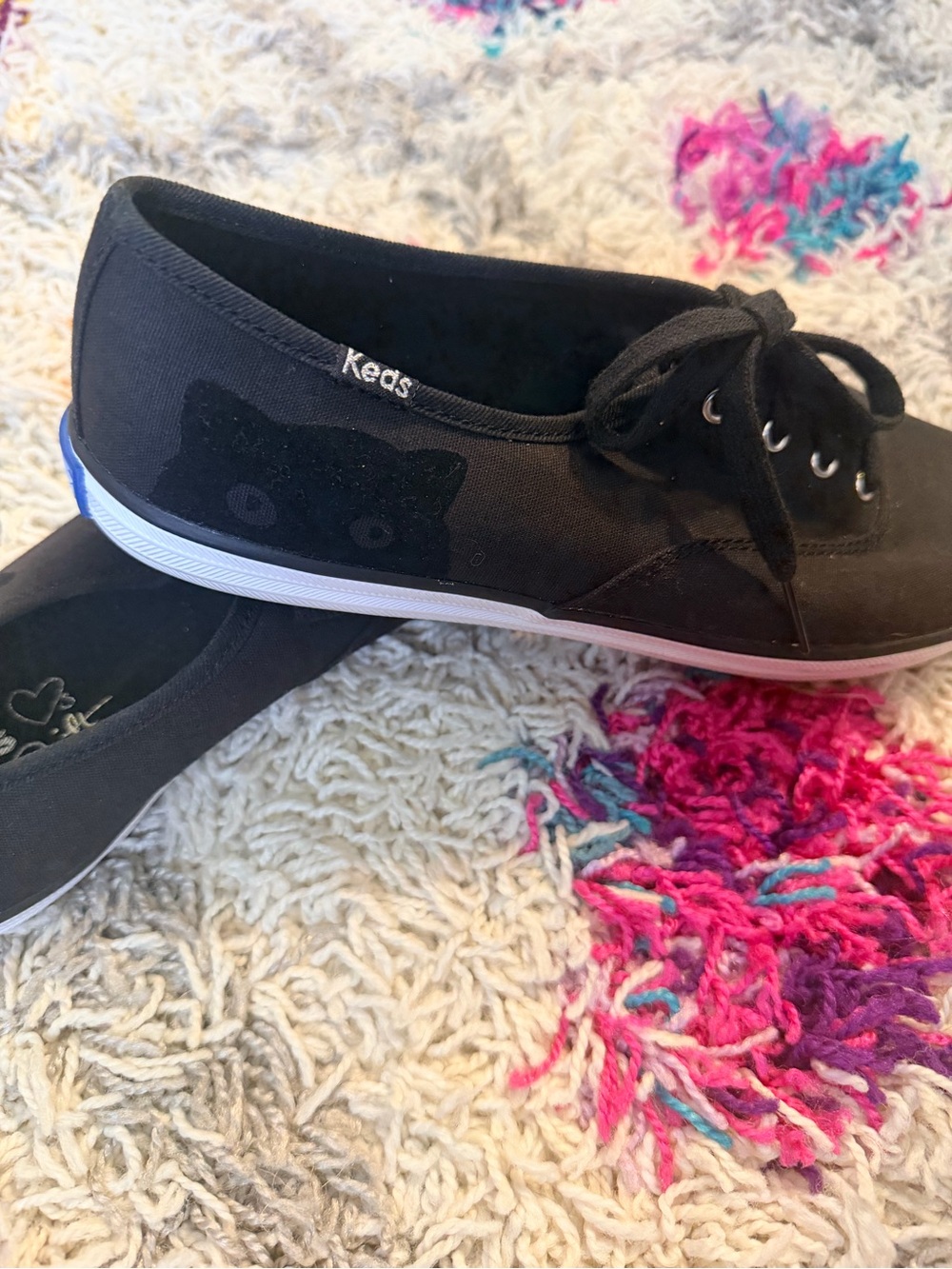 Taylor Swift “Sneaky Cat” Keds Black Canvas Sneakers Rare